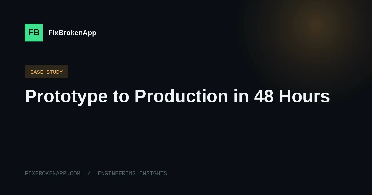Prototype to Production in 48 Hours: How an AI App Rescue Actually Works